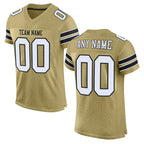Custom Vegas Gold White-Black Mesh Authentic Football Jersey