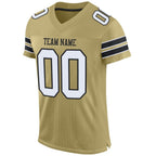 Custom Vegas Gold White-Black Mesh Authentic Football Jersey photo 1