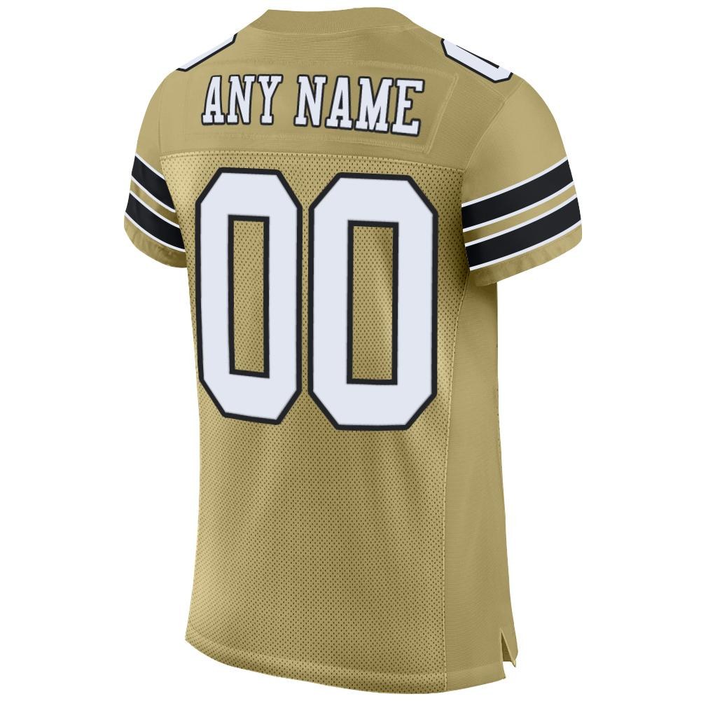 Custom Vegas Gold White-Black Mesh Authentic Football Jersey photo 2