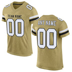 Custom Vegas Gold White-Black Mesh Authentic Football Jersey