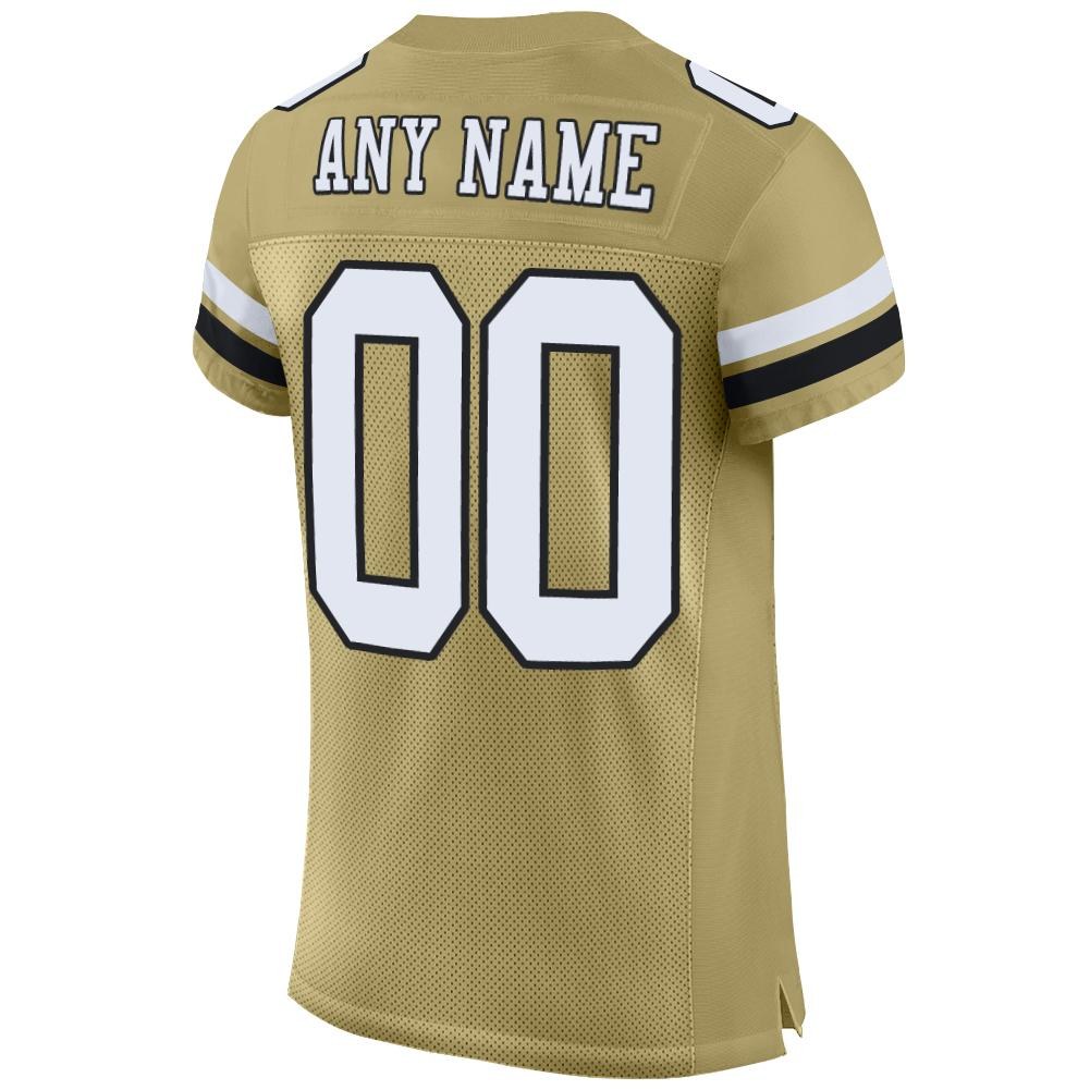 Custom Vegas Gold White-Black Mesh Authentic Football Jersey photo 2