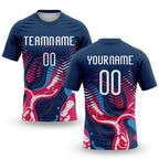 Custom Navy White Fluid Sublimation Volleyball Uniform Jersey