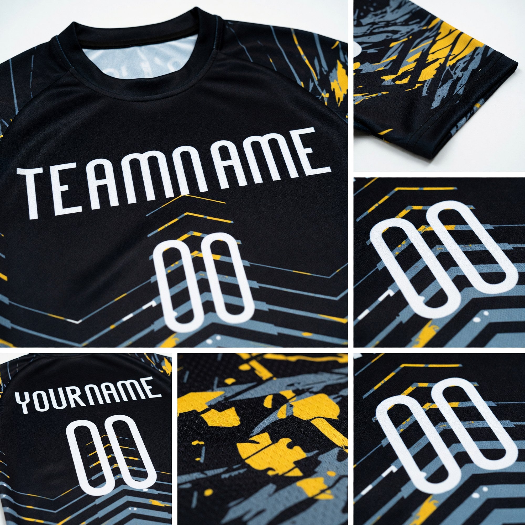 Custom Black White Splash Sublimation Volleyball Uniform Jersey detail