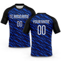 Custom Navy Thunder Blue-Black Geometric Shape Sublimation Volleyball Uniform Jersey