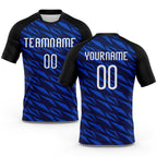 Custom Navy Thunder Blue-Black Geometric Shape Sublimation Volleyball Uniform Jersey