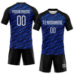 Custom Navy Thunder Blue-Black Geometric Shape Sublimation Volleyball Uniform Jersey photo 2