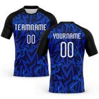 Custom Navy Thunder Blue-Black Lightning Sublimation Volleyball Uniform Jersey