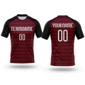 Custom Maroon White-Black Geometric Shape Sublimation Volleyball Uniform Jersey