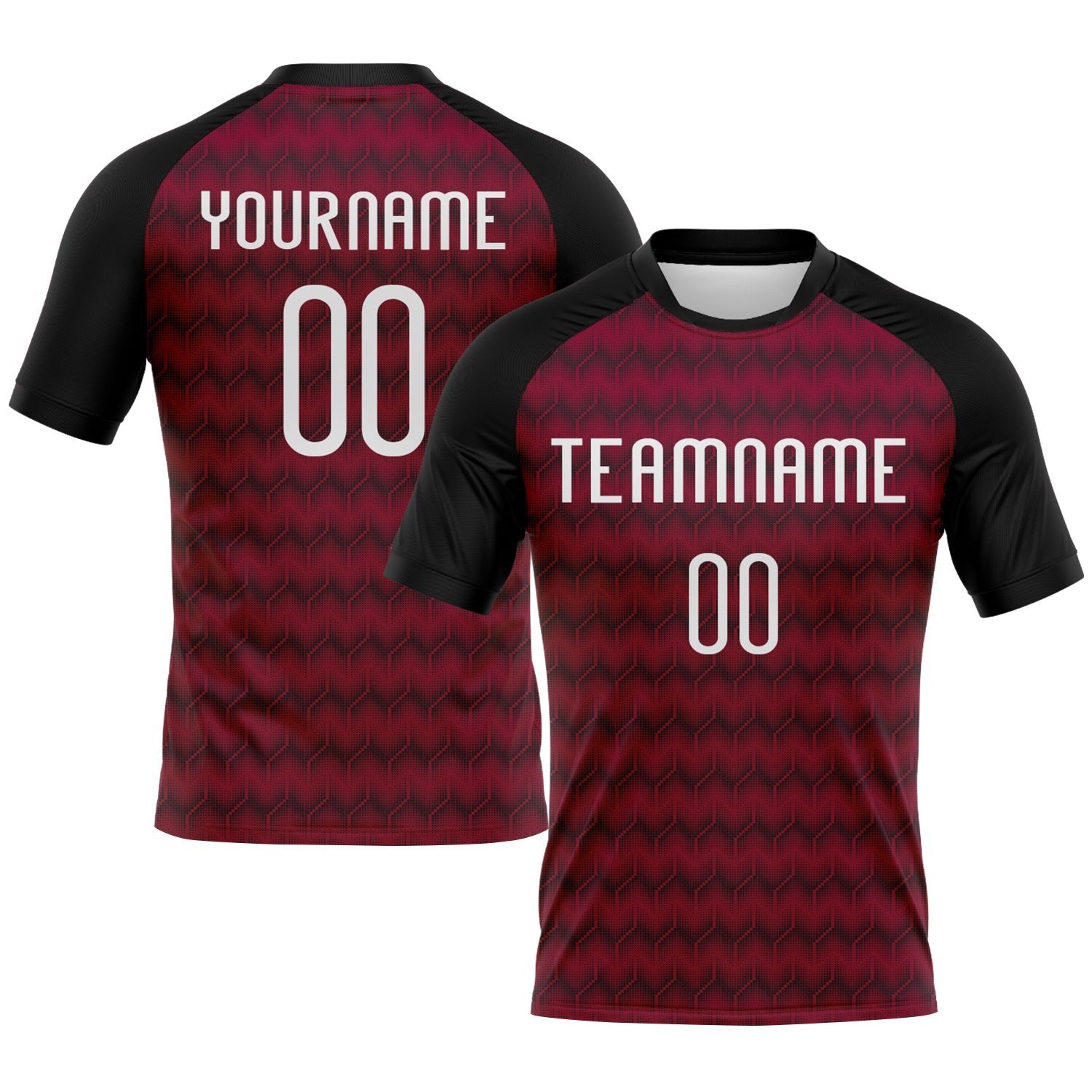 Custom Maroon White-Black Geometric Shape Sublimation Volleyball Uniform Jersey photo 1