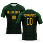 Custom Green Gold Geometric Shape Sublimation Volleyball Uniform Jersey
