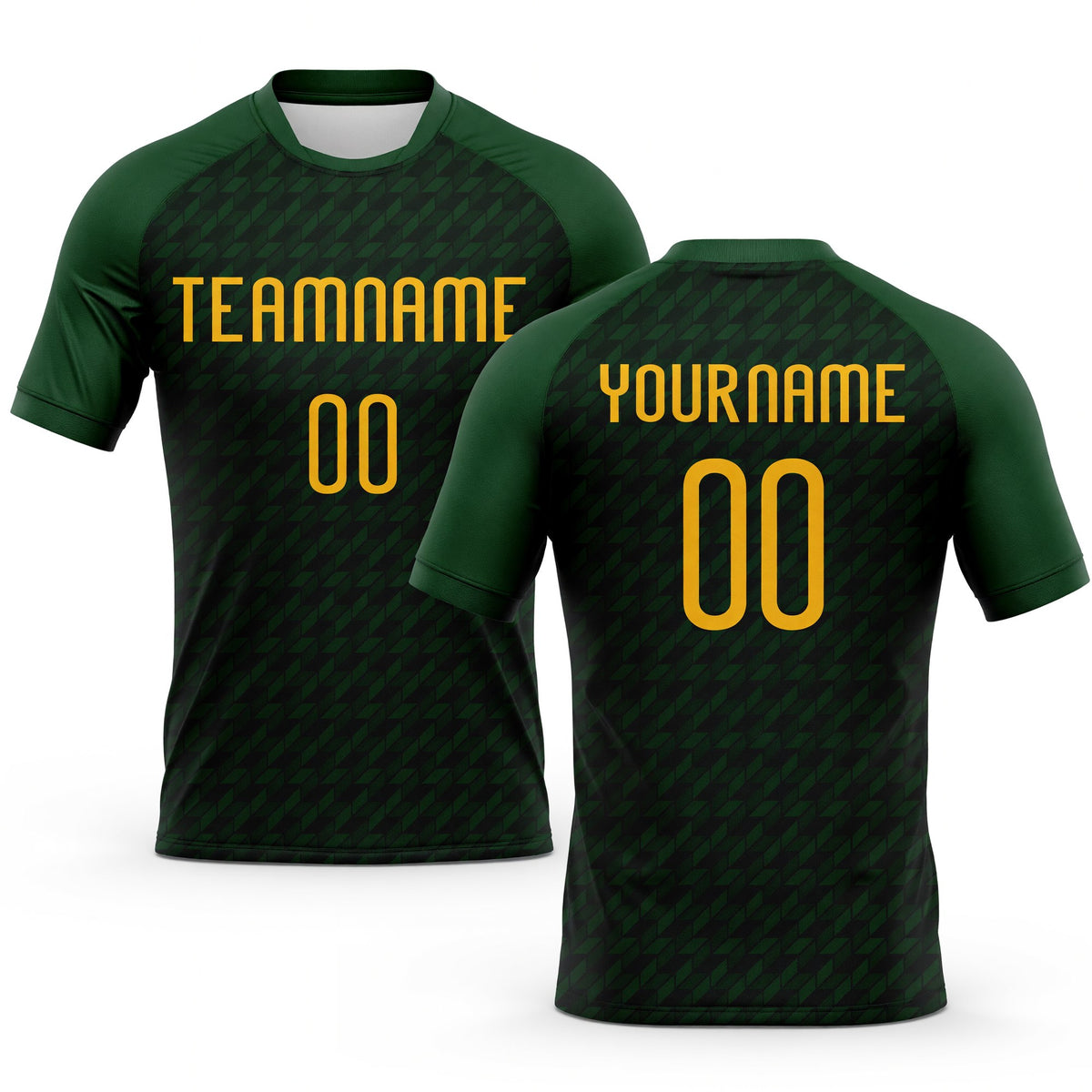 Custom Green Gold Geometric Shape Sublimation Volleyball Uniform Jersey