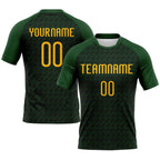 Custom Green Gold Geometric Shape Sublimation Volleyball Uniform Jersey photo 1