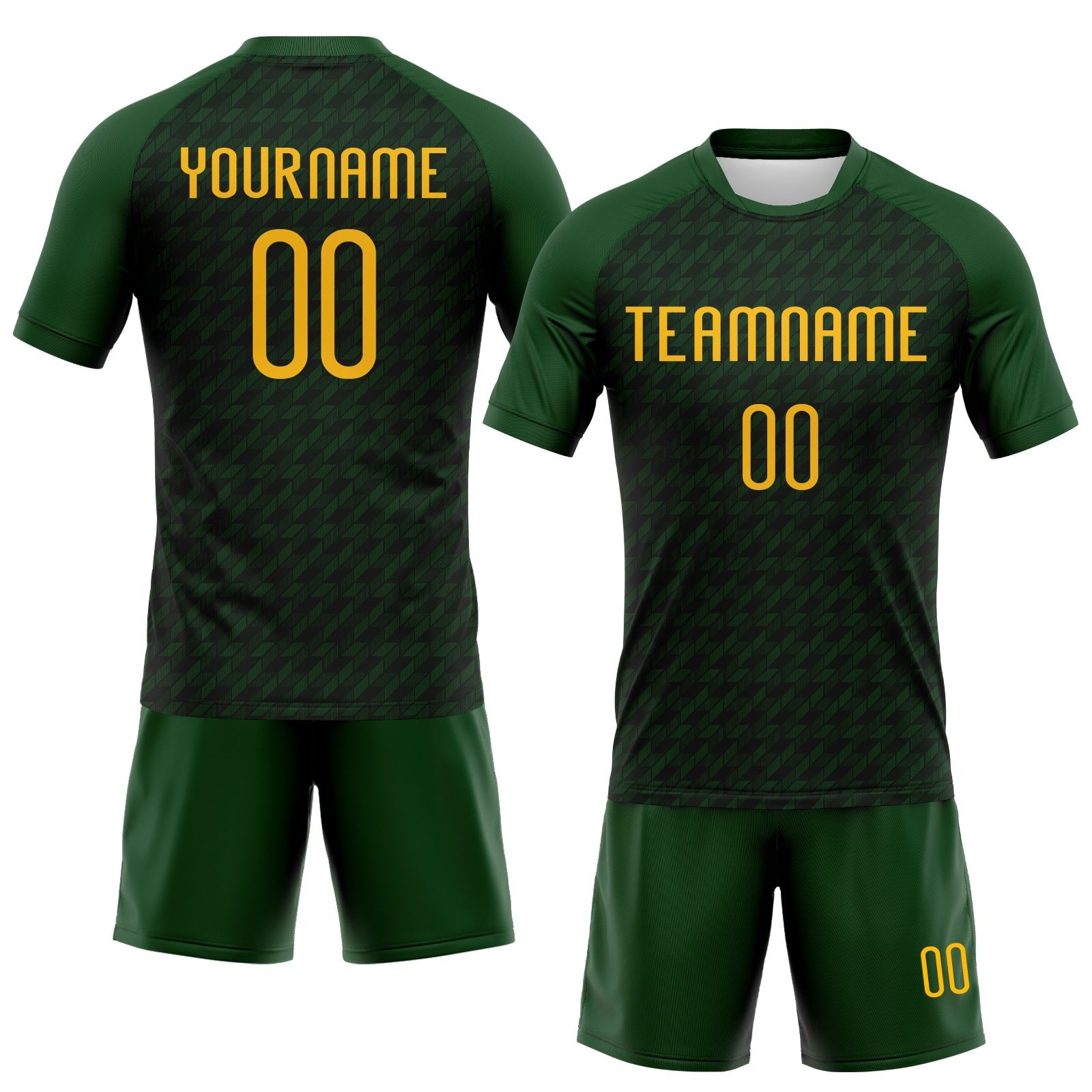 Custom Green Gold Geometric Shape Sublimation Volleyball Uniform Jersey photo 2