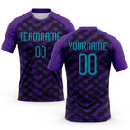 Custom Purple Teal-Black Geometric Shape Sublimation Volleyball Uniform Jersey