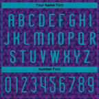 Custom Purple Teal-Black Geometric Shape Sublimation Volleyball Uniform Jersey photo 5