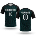 Custom Teal White-Black Geometric Shape Sublimation Volleyball Uniform Jersey