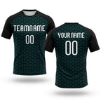 Custom Teal White-Black Geometric Shape Sublimation Volleyball Uniform Jersey