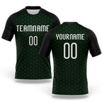 Custom Grass Green White-Black Geometric Shape Sublimation Volleyball Uniform Jersey