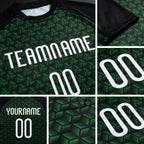 Custom Grass Green White-Black Geometric Shape Sublimation Volleyball Uniform Jersey detail