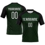 Custom Grass Green White-Black Geometric Shape Sublimation Volleyball Uniform Jersey photo 1