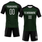 Custom Grass Green White-Black Geometric Shape Sublimation Volleyball Uniform Jersey photo 2