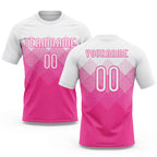Custom Pink White Geometric Shape Sublimation Volleyball Uniform Jersey