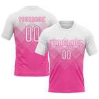 Custom Pink White Geometric Shape Sublimation Volleyball Uniform Jersey photo 1