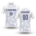 Custom White Navy Curve Lines Sublimation Volleyball Uniform Jersey
