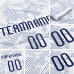 Custom White Navy Curve Lines Sublimation Volleyball Uniform Jersey detail