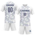 Custom White Navy Curve Lines Sublimation Volleyball Uniform Jersey photo 2