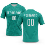Custom Aqua White Lines Sublimation Volleyball Uniform Jersey