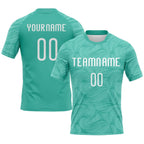 Custom Aqua White Lines Sublimation Volleyball Uniform Jersey photo 1
