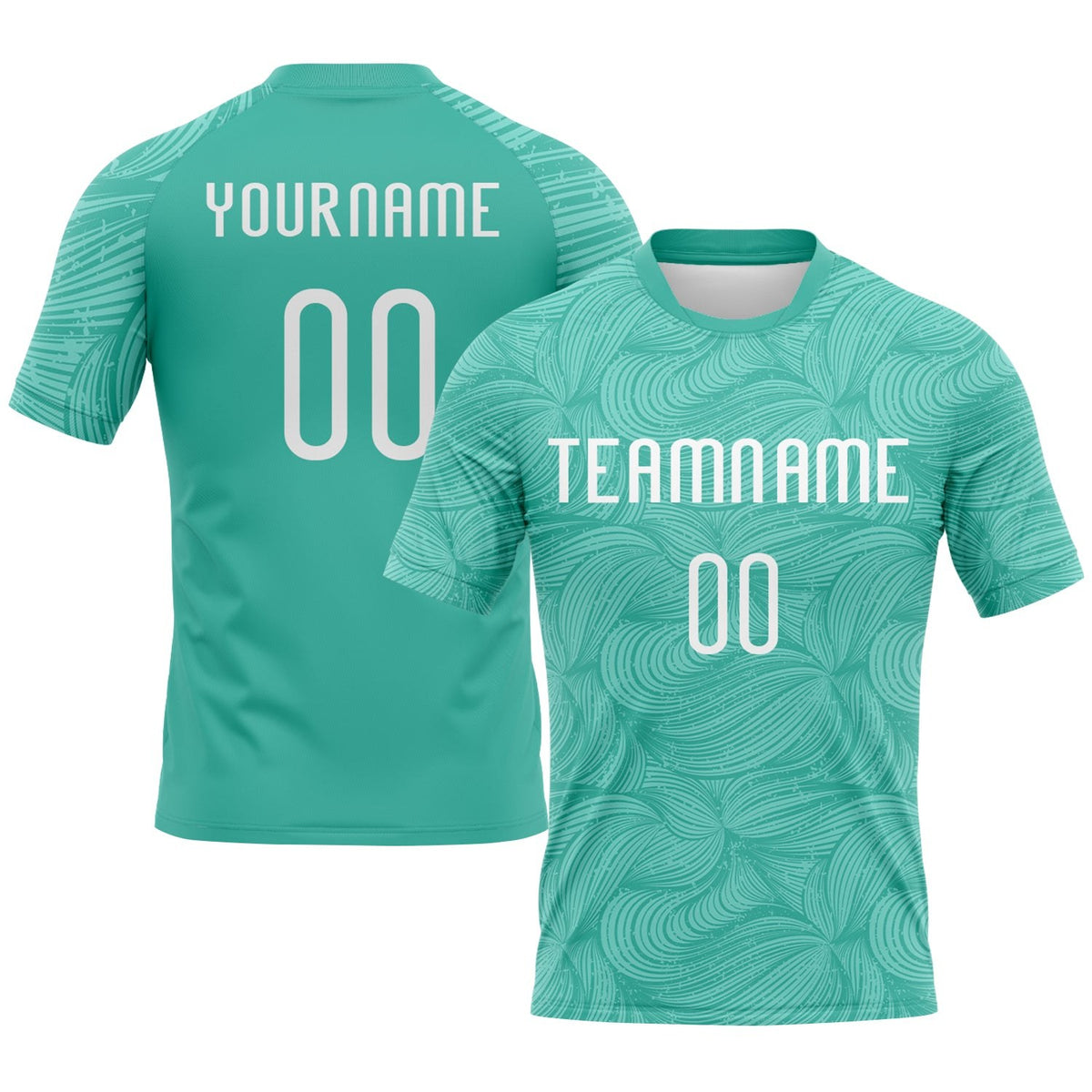 Custom Aqua White Lines Sublimation Volleyball Uniform Jersey photo 1