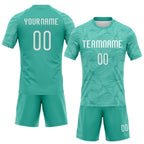 Custom Aqua White Lines Sublimation Volleyball Uniform Jersey photo 2