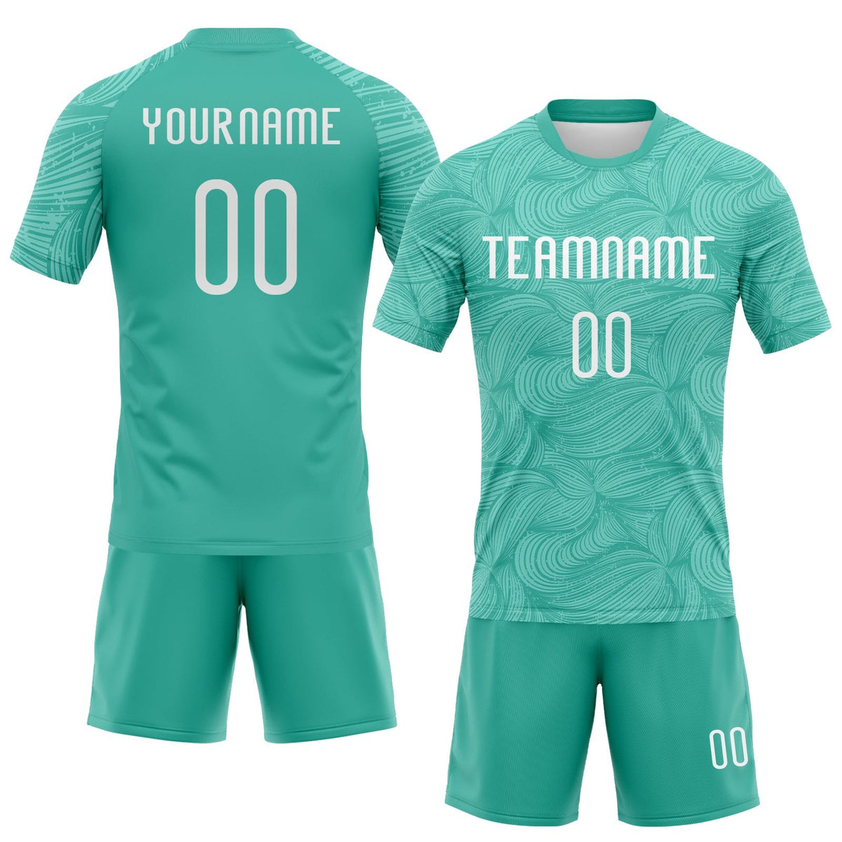 Custom Aqua White Lines Sublimation Volleyball Uniform Jersey photo 2