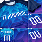 Custom Royal White-Pink Geometric Shape Sublimation Volleyball Uniform Jersey detail