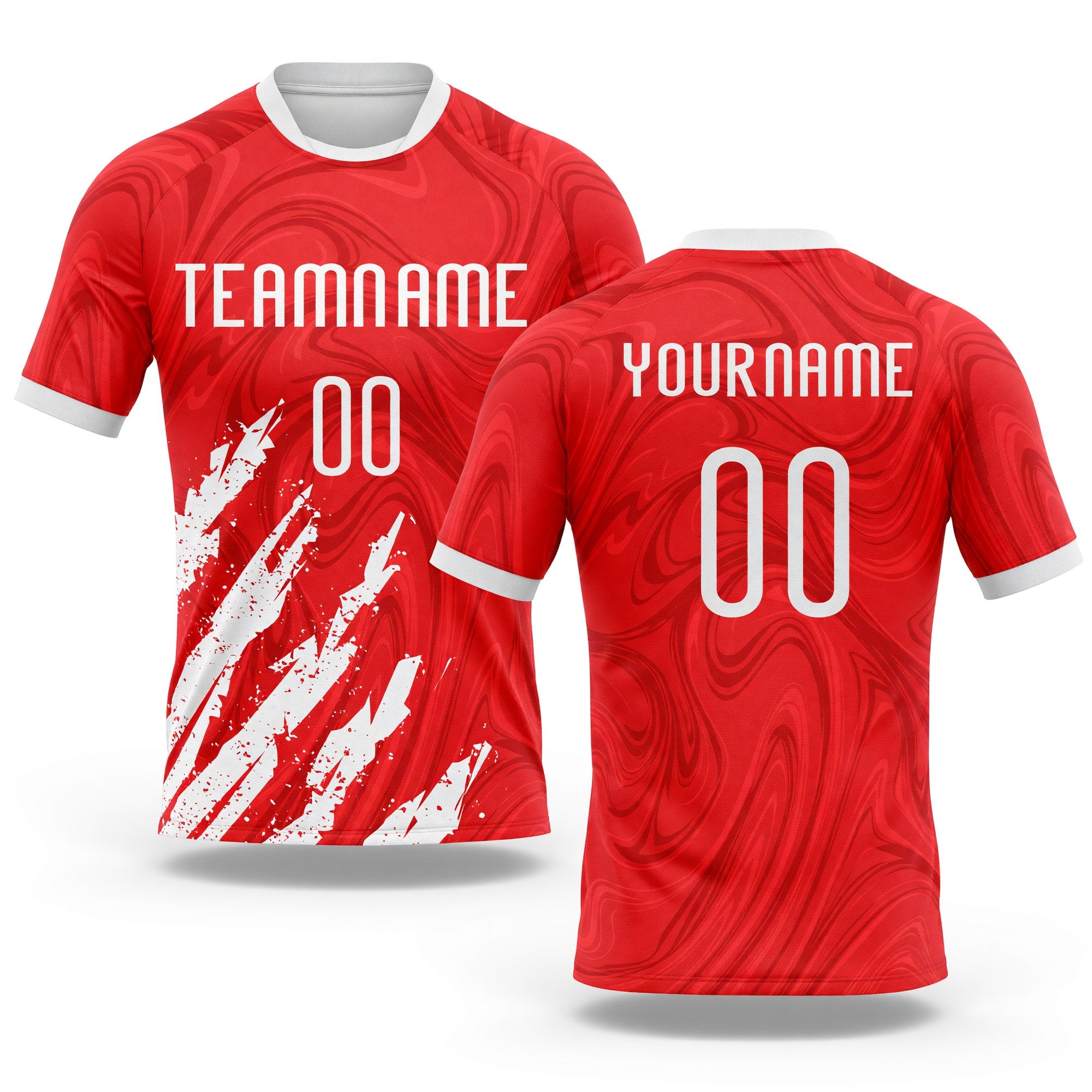 Custom Red White Abstract Fragment Art Sublimation Volleyball Uniform Jersey