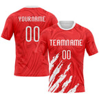 Custom Red White Abstract Fragment Art Sublimation Volleyball Uniform Jersey photo 1