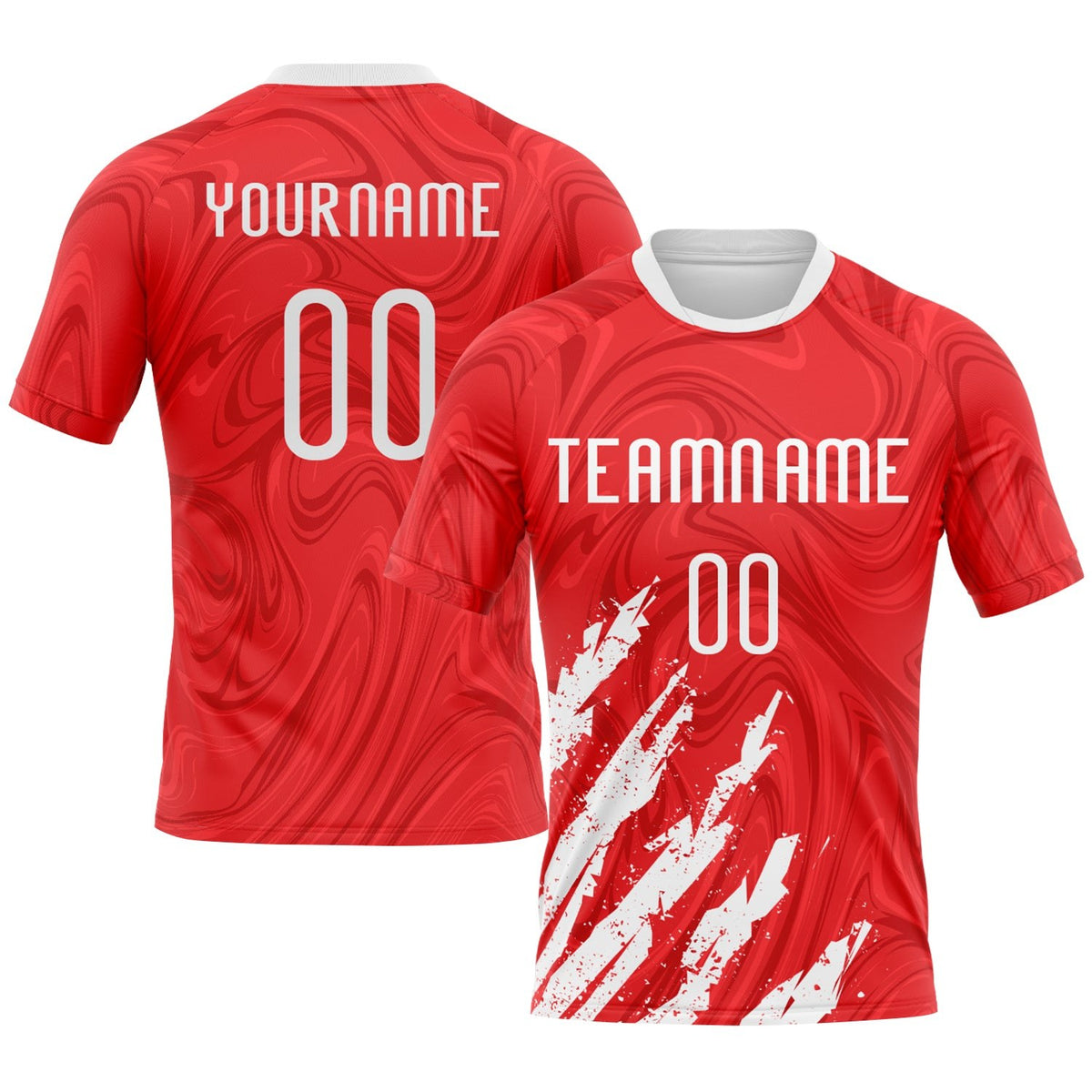 Custom Red White Abstract Fragment Art Sublimation Volleyball Uniform Jersey photo 1