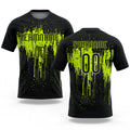 Custom Black Neon Green Dripping Splatter Art Sublimation Volleyball Uniform Jersey