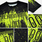 Custom Black Neon Green Dripping Splatter Art Sublimation Volleyball Uniform Jersey detail