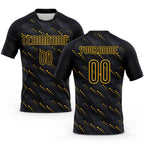 Custom Black Gold Geometric Shape Sublimation Volleyball Uniform Jersey