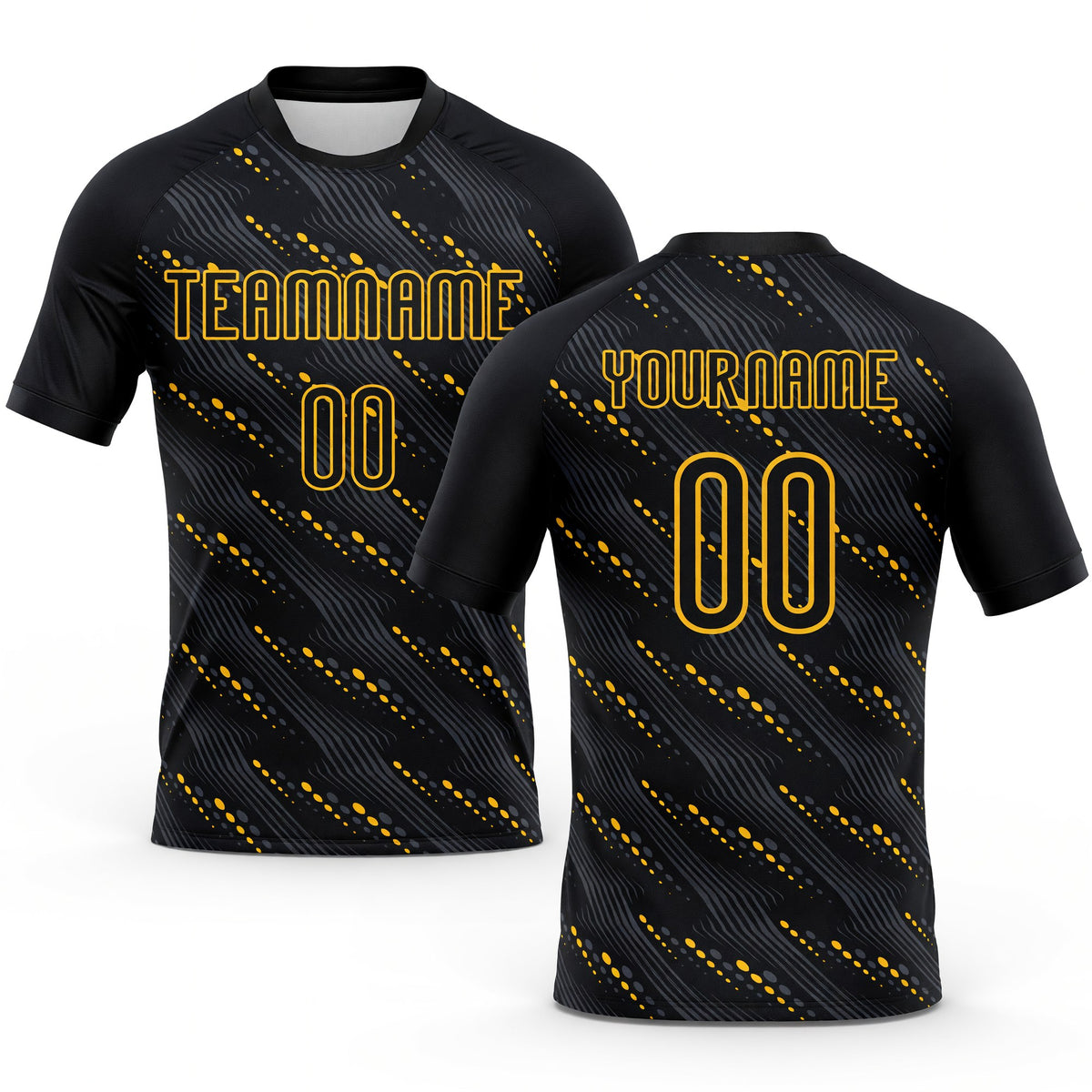 Custom Black Gold Geometric Shape Sublimation Volleyball Uniform Jersey