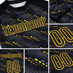 Custom Black Gold Geometric Shape Sublimation Volleyball Uniform Jersey detail