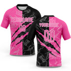 Custom Graffiti Pattern Pink-Black Scratch Sublimation Volleyball Uniform Jersey