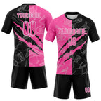 Custom Graffiti Pattern Pink-Black Scratch Sublimation Volleyball Uniform Jersey photo 2