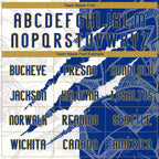 Custom Graffiti Pattern Royal-Old Gold Scratch Sublimation Volleyball Uniform Jersey photo 5