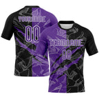 Custom Graffiti Pattern Purple-Black Scratch Sublimation Volleyball Uniform Jersey photo 1