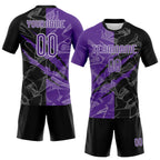 Custom Graffiti Pattern Purple-Black Scratch Sublimation Volleyball Uniform Jersey photo 2
