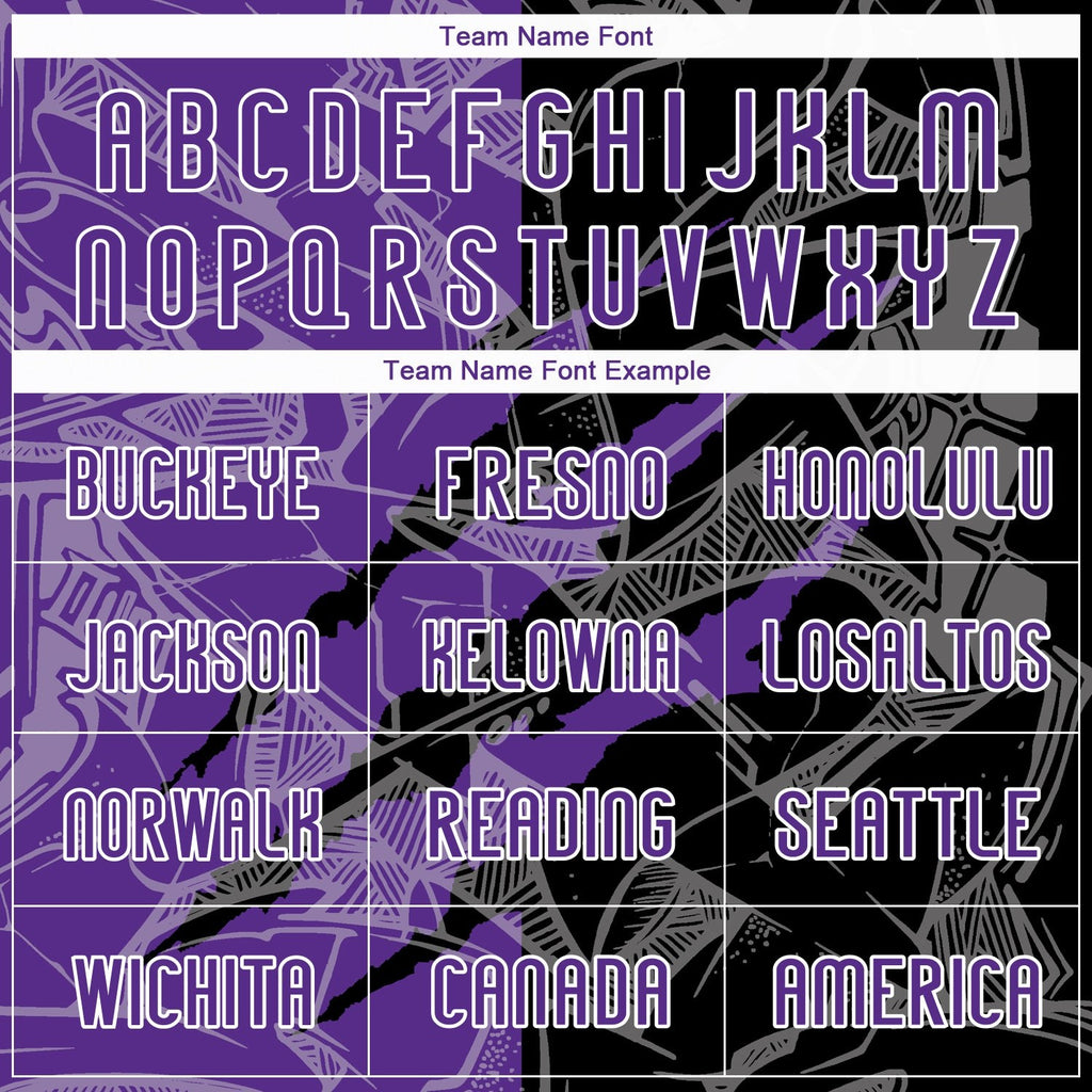 Custom Graffiti Pattern Purple-Black Scratch Sublimation Volleyball Uniform Jersey photo 4